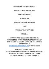 Shawbury Parish meeting May 2020